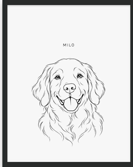 Original illustrative line drawing portrait. DEMO shopping test.