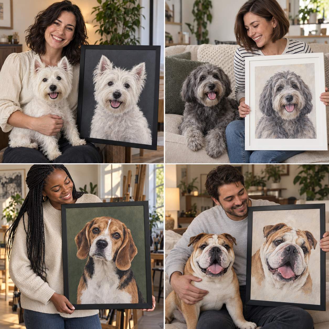 Illustrative scene of a pet and a framed portrait